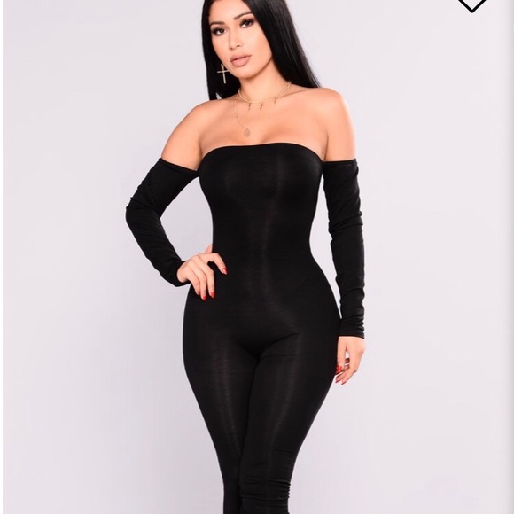 off the shoulder catsuit
